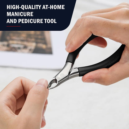 Cuticle Trimmer – Professional Cuticle Clippers, Easy Grip Precision Cuticle Nippers Manicure Tools – Stainless Steel Cuticle Cutter for Nails (5Mm), Black