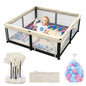 G TALECO GEAR Foldable Collapsible Portable Safety Playpen Play Yard (50"X50") with Mat, Breathable Gate, 50 Ocean Balls for Babies, Toddlers & Parents