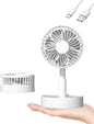 Kasydof Mini Fan, 4 Inch USB Portable Handheld Fan, Small Desk Fans with 3 Speed Settings, Battery Rechargeable Cooling Fans for Bedroom, Home and Outdoor
