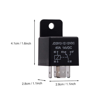 2 PCS Car Relay 12V 40A, 5 Pin Coil, Automotive Relay Contactor Switch