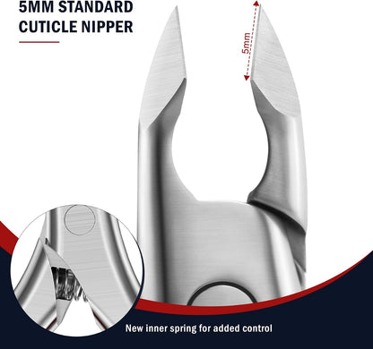 Cuticle Trimmer – Professional Cuticle Clippers, Easy Grip Precision Cuticle Nippers Manicure Tools – Stainless Steel Cuticle Cutter for Nails (5Mm), Black