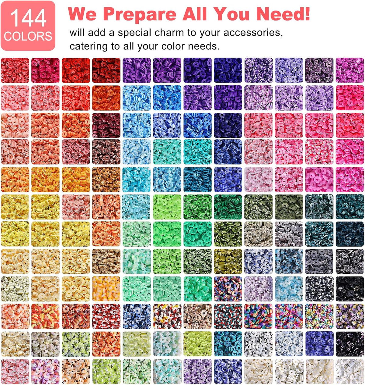 23000 Pcs 144 Colours 7 Boxes Clay Beads