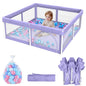 G TALECO GEAR Foldable Collapsible Portable Safety Playpen Play Yard (50"X50") with Mat, Breathable Gate, 50 Ocean Balls for Babies, Toddlers & Parents